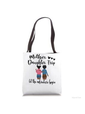Afro American Mother Daughter Trip Travel Tote Bag Cotton Polyester